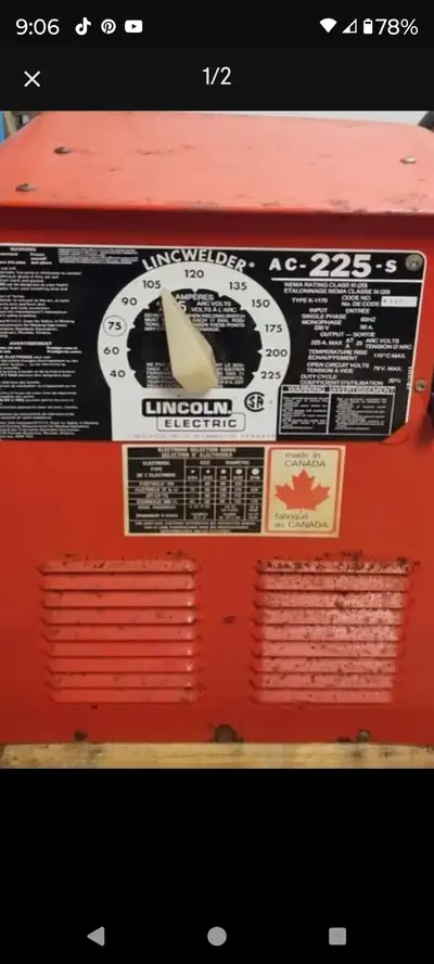 Lincoln welder 225 amp, View more