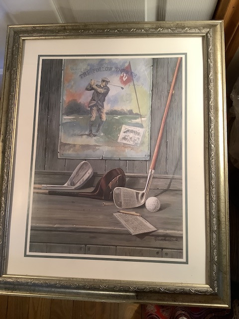 Vtg Golf Print Titled “The Follow Through” by Ruane Mannjng in Arts & Collectibles in Belleville