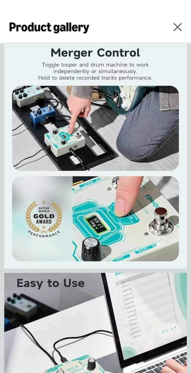 Donner 2 In 1 Looper Drum Machine - Circle Looper Pedal in Amps & Pedals in City of Toronto - Image 11