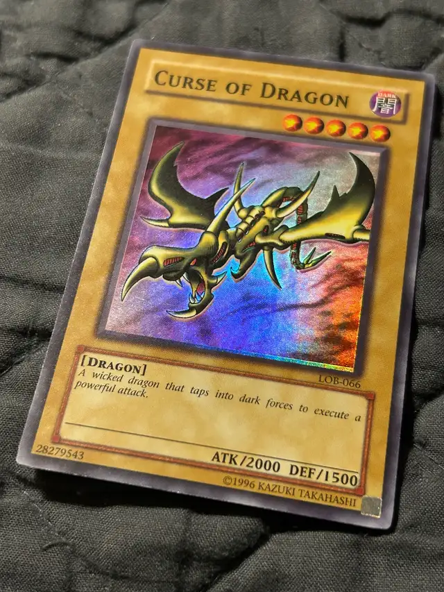 Yugioh! Curse Of Dragon - LOB-066 -  Super Rare - Holo Unlimite in Arts & Collectibles in Oshawa / Durham Region - Image 3