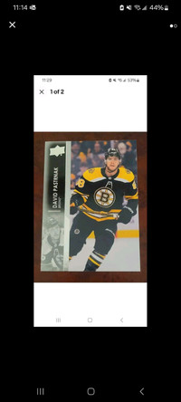 2021-22 Upper Deck David Pastrnak Boston Bruins Hockey Card
