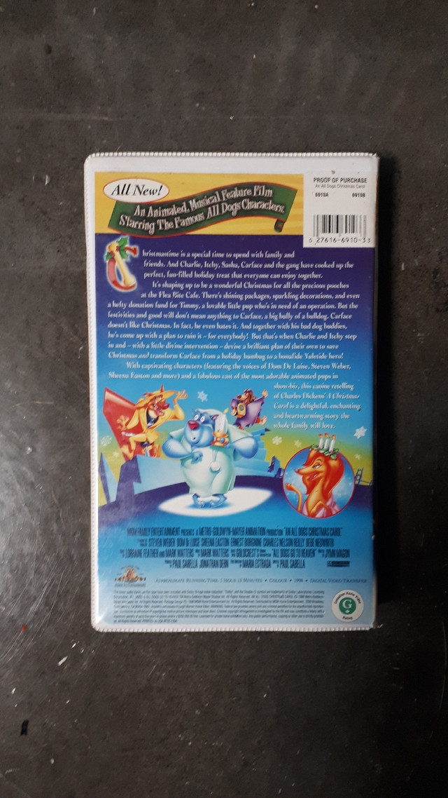 VHS An All Dogs Christmas Carol1998 ‧ Family/Musical   in Other in Ottawa - Image 3