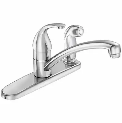 Chrome Single-Lever Low-Arc Kitchen Faucet with Side Spray, View more