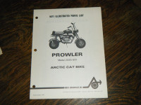 Arctic Cat 2325-001 Prowler Mini Bike 1971  Parts List