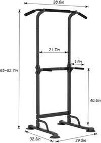 sogesfurniture Tower Adjustable Height Pull Up and Dip Station M