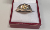 NEW! 10K Yellow and White Gold Mens Versace Inspired Ring