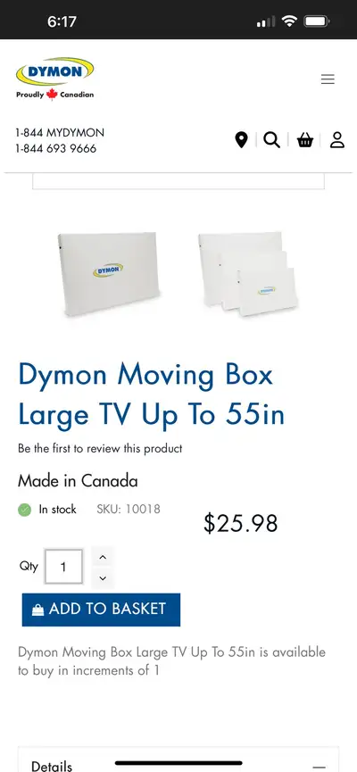 Dymon Moving Box Large TV Up To 55in, View more