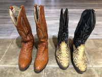 Real Ostridge skin & Snake skin Cowboy boots