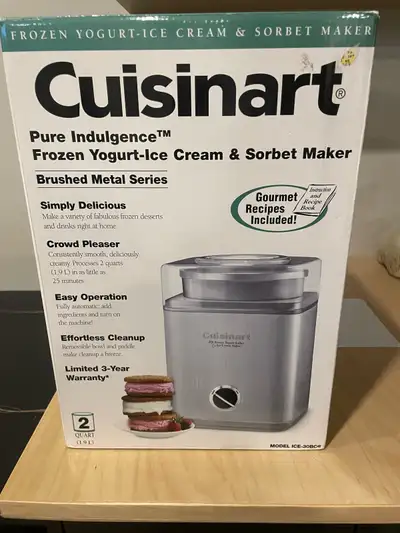 Price reduced! Indulge in homemade delights with the Cuisinart Pure Indulgence Frozen Yogurt-Ice Cre...