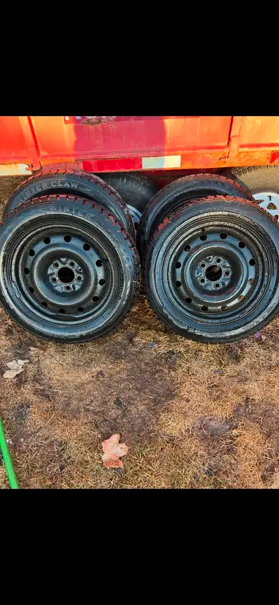 9/32 on tread like new fit Mazda 3 civic Elantra and many others will also fit if you have 205/55-16...