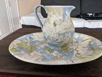 A Ceramic Pitcher And Matching Platter-BRAND NEW