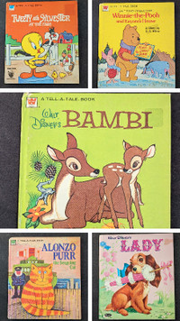 Lot of 5 Tell-A-Tale Disney children kids books Pooh Lady Bambi