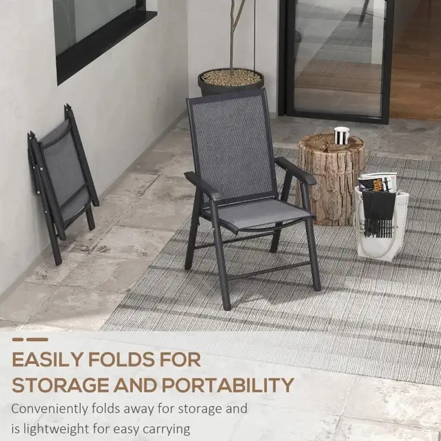 2-Piece Folding Chair Set for Relaxing on Patio Balcony Garden,  in Patio & Garden Furniture in Markham / York Region - Image 6