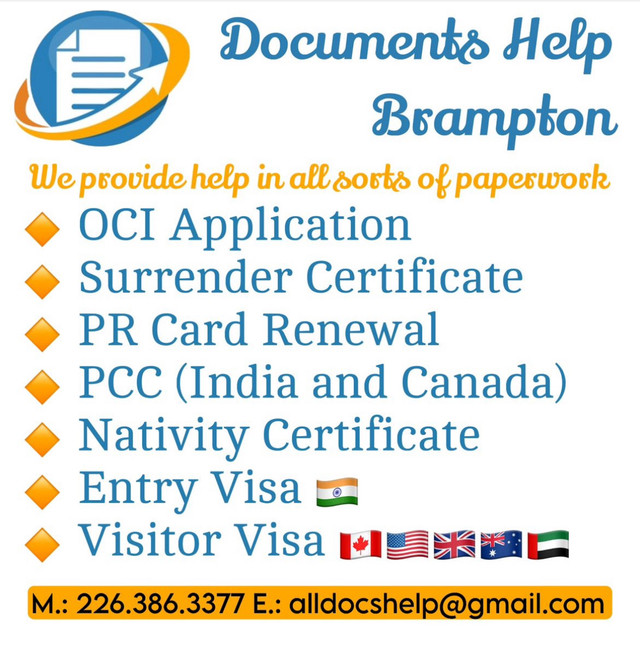 OCI, PR Card, Citizenship, Passport Applications in Travel & Vacations in Mississauga / Peel Region