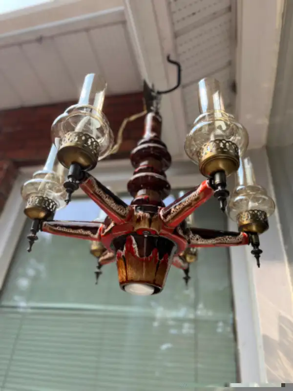 Chandelier vintage en céramique Chalvignac RARE in Indoor Lighting & Fans in City of Montréal - Image 3