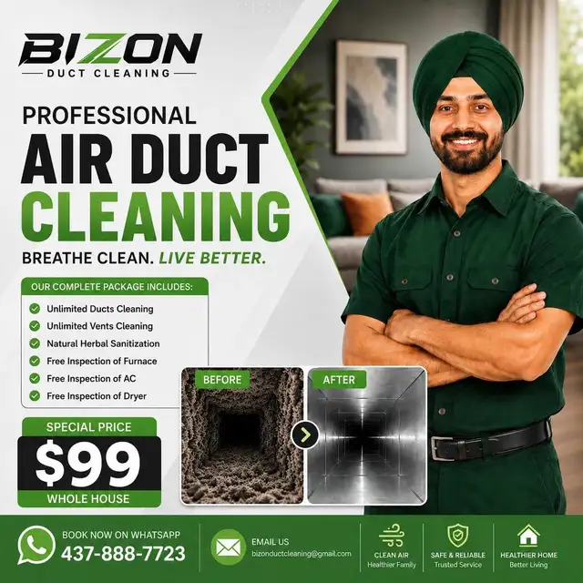Truck Mounted Air Duct Cleaning - $99