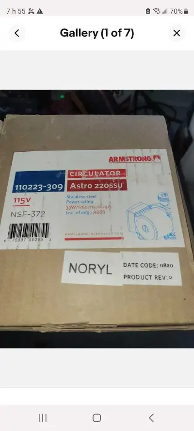 Armstrong astro 220 ssu circulator pump 11023-309...115 volt, View more