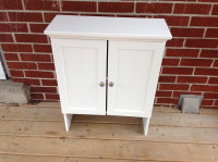 Assembled White Wall Mount Cabinet W/ Extra Pieces 