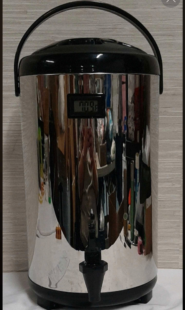 Stainless Steel Thermal Beverage Dispenser,Thermometer 12L in Kitchen & Dining Wares in St. Catharines