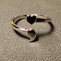925 Sterling Silver Heart Semicolon Ring