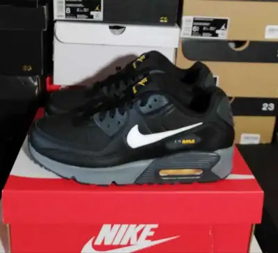 NIKE AIR MAX 90S BLACK-GREY PREMIUM WOMEN SZ6.5 NEW IN BOX , View more