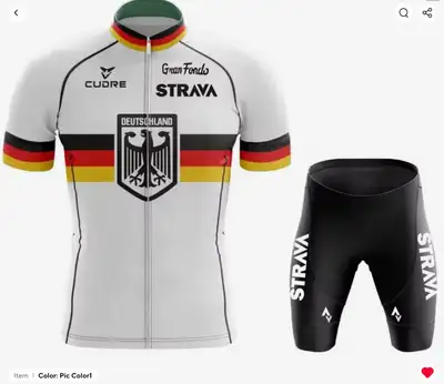 GERMANY CYCLING SET BIKE JERSEY & SHORTS 19D PRO GEL CUSHION, View more