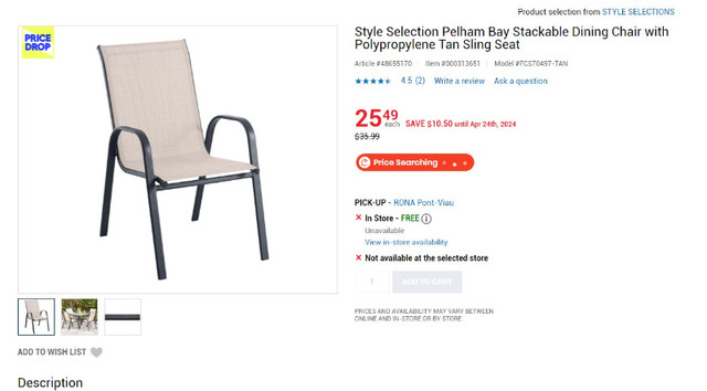 USED 6X Stackable Dining Chair Patio dans Mobilier pour terrasse et jardin  à Ville de Montréal - Image 2