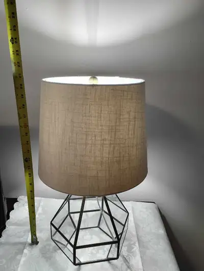 Antique Brass 50cm Table Lamp with Faux Linen Shade, View more