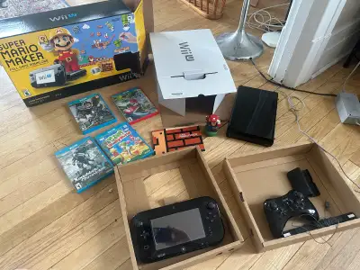 Wii U Super Mario Maker Deluxe set and games , View more