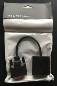 NEUF - CABLE ADAPTEUR DVI-D TO VGA CONVERTER ADAPTER - NEW