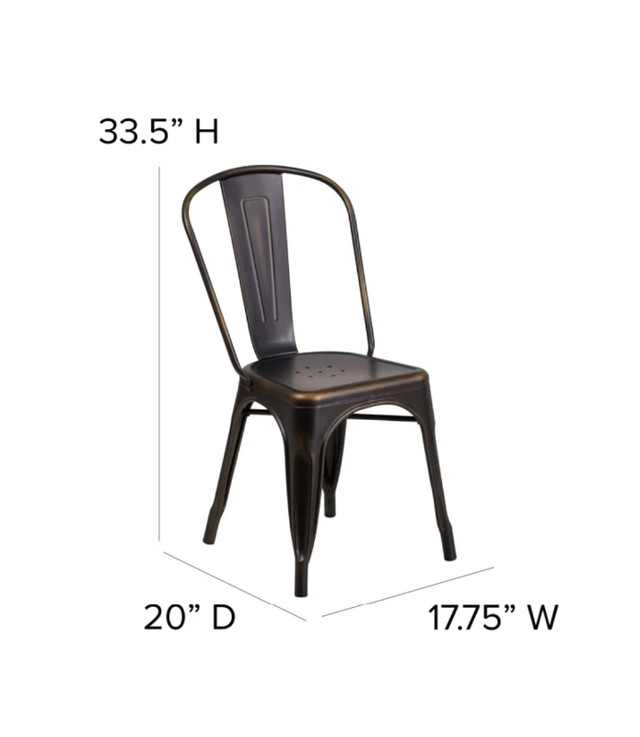 Commercial Grade Metal Indoor/Outdoor Stackable Dining Chairs in Chairs & Recliners in Mississauga / Peel Region - Image 2