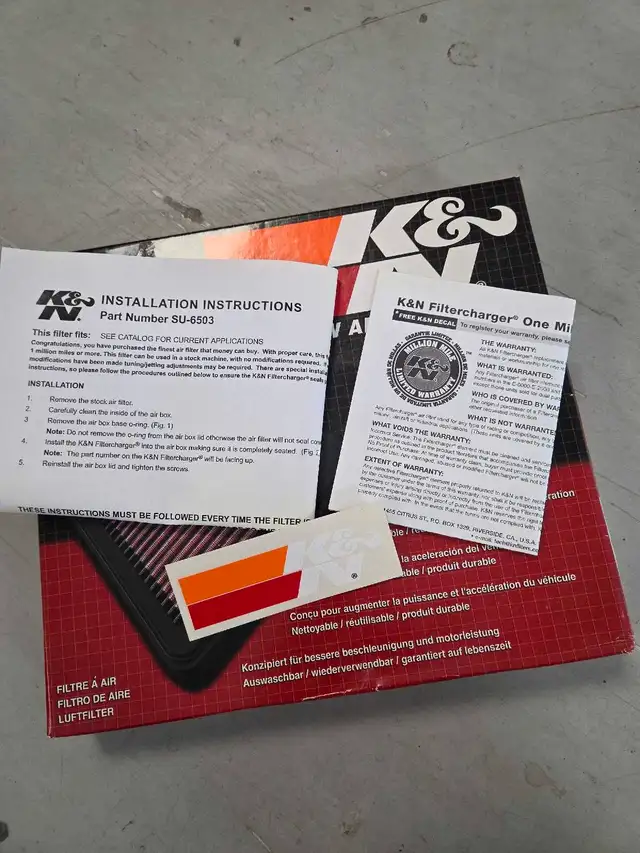 K&N Air Filter Suzuki SV650/SV1000/S in Motorcycle Parts & Accessories in City of Toronto - Image 3