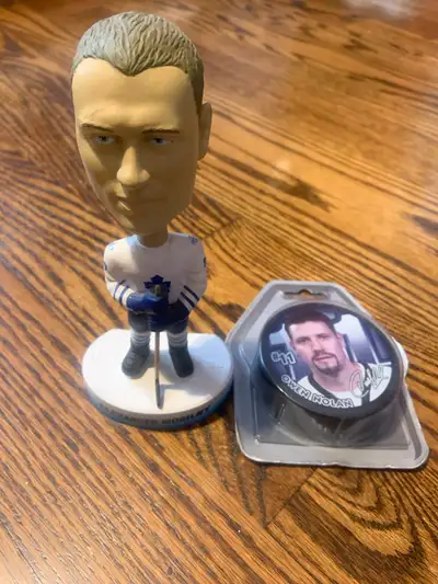 Toronto Maple Leaf puck & Bobble Head, View more