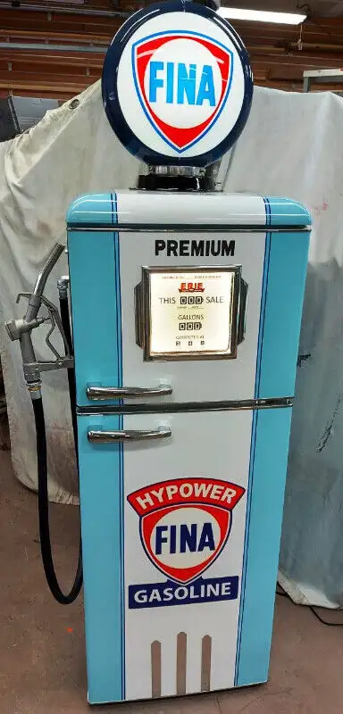 BRAND NEW "RETRO STYLE" "GAS PUMP" FRIDGE IN FINA HYPOWER GAS, View more