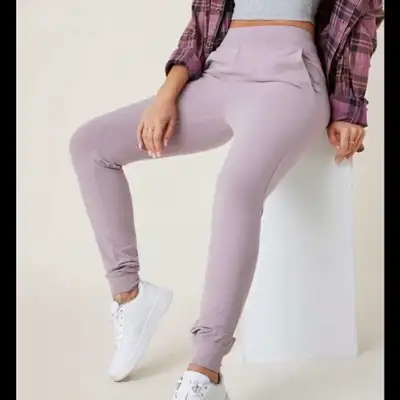 SHEIN Lilac Purple Wide Waistband Slant Pocket Jogger Pants Sz L, View more