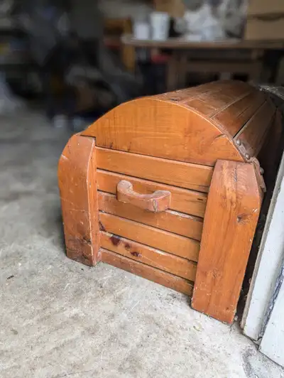Handmade Antique Storage Trunk / Chest with Leather Straps, View more