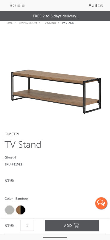 South Shore TV Stand (up to 65" TV) in TV Tables & Entertainment Units in Victoria