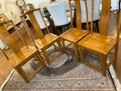 Set of 4 Solid Wood Dining Chairs, View more