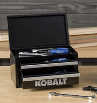Kobalt Mini  2-Drawer Black Steel Tool Box