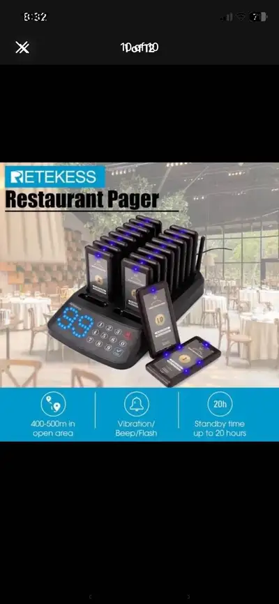 Retekess T115 wireless restaurant pagers (18 pagers total) New , View more