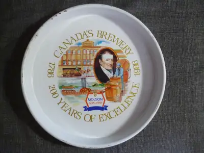 Molson Canadian 1786-1986 200 Years Excellence metal beer tray, View more