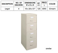 Vertical 4 Drawer Legal File Cabinet