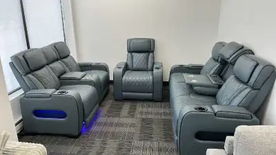 This new electric recliner sofa set is available for cash on delivery and features premium materials...