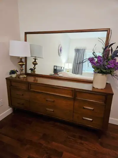 Pair of Mid Century Walnut Dressers, View more