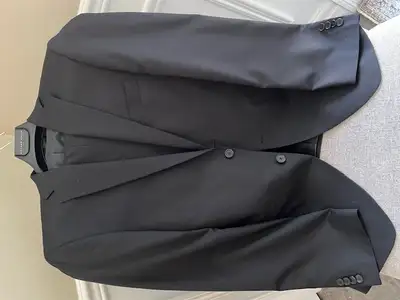 Arturo Calle Black Microtech Suit, Size 38/32, View more