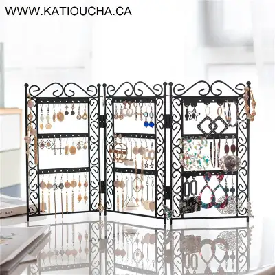 Metal Folding Earring Jewelry Organizer Rack Desktop Jewelry Org, View more