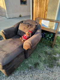 FREE excellent shape, suede lounger, shelf and misc