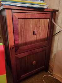 Red Wood File Cabinet