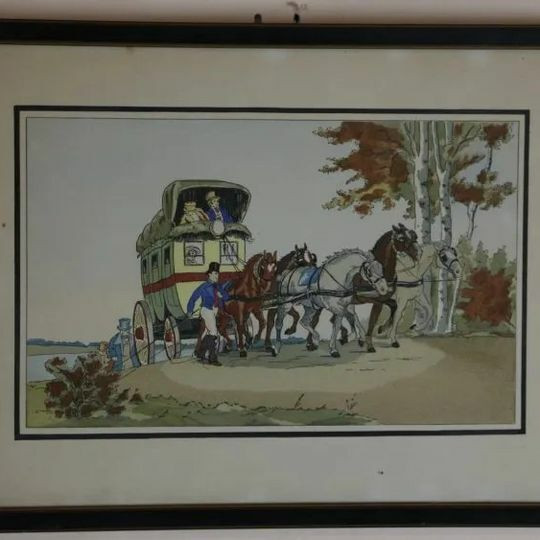 TWO ENGLISH CARRIAGE SCENE ORIGINAL PAINTINGS in Arts & Collectibles in Gatineau - Image 2