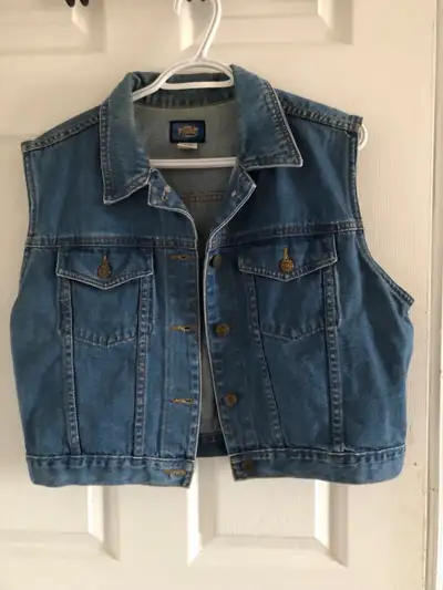 denim sleeveless jacket, View more